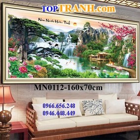 Tranh thêu Non nước hữu tình